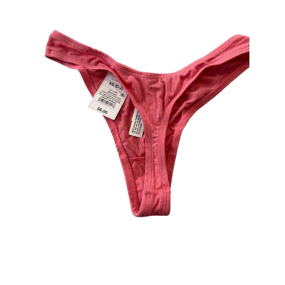 NWT Women's Modal Blend Thong - Auden Coral XS: Low Rise, Lightweight Knit Jerse - Picture 4 of 6